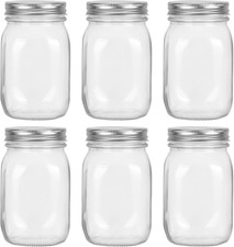 6 Pack 16Oz Mason Jars with