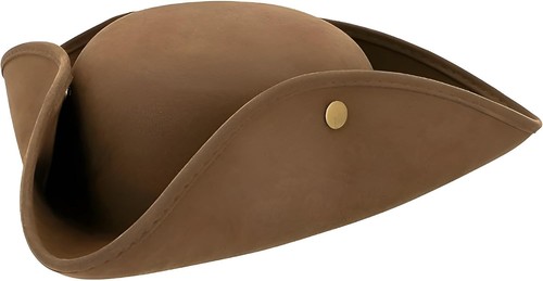 Faux leather brown pirate - faux, hat