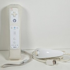 Official White Nintendo Wii Remote Controller + Nunchuck + Motion Plus
