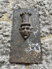 Vintage Rare Antique Cast Iron Garden Queen & King Court Jester Plaque Sign