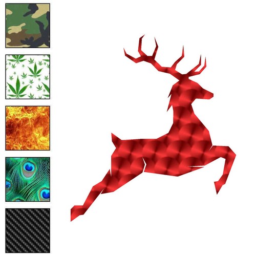Jumping deer buck vinyl decal - jumping, buck,