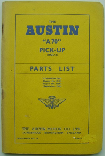 Austin a70 pick bqu parts - austin,