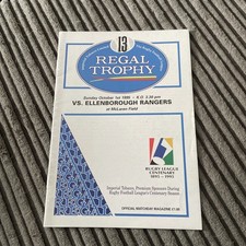 1995 HUNSLET HAWKS V ELLENBOROUGH RANGERS REGAL TROPHY RUGBY LEAGUE PROGRAMME VG