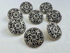 8 Vintage Metal Shank Buttons
