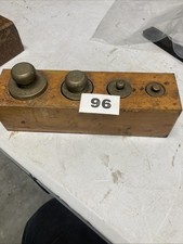 Apothecary  Cased Brass Weights - 4 Weights - 100g , 200g , 500g And 1Kg