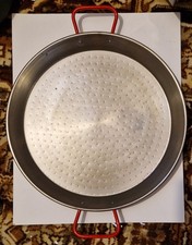 Large Paella Pan with Red Handles - 15 Inches in Diameter