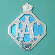 Vintage Royal Automobile Club (RAC) Car Grille Emblem Badge Metal