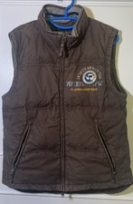 Napapijri Men's Duck Down Vest Brown Gilet Jacket Size Medium