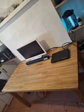 Pine 4 Seater Dining Table And 4 Ikea Henriksdal Chairs With Beige Covers