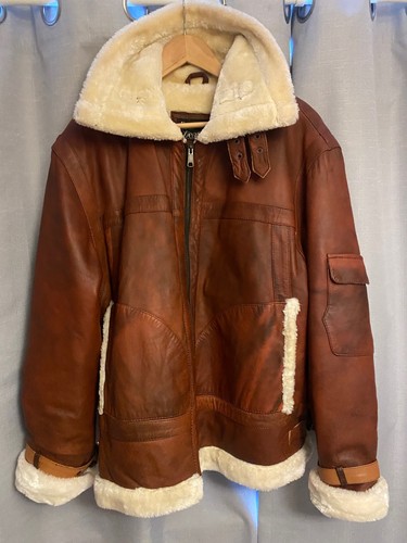 Leather flying jacket brown - jacket,,