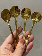 8x Gold Spoons. Decorative