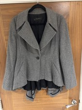 Zara Grey Wool Blend Peplum