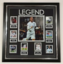 Wayne Rooney of England Signed Photo Autographed Picture Display