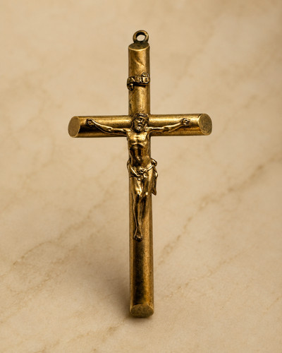 Biedermeier bronze crucifix - biedermeier,