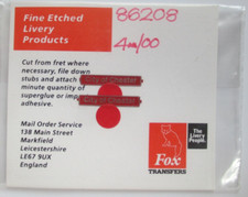 City of Chester Nameplates For 86208 00 Electric Locomotive Fox Transfers Unused
