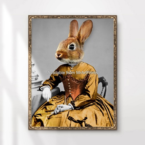 Bunny rabbit art print - art, poster