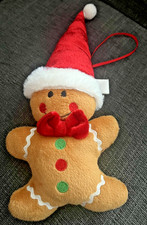 Christmas Gingerbread Man Plush Soft Toy Decoration 10" - EXCELLENT CONDITION