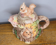 Tea Pot Squirrel In Tree Trunk