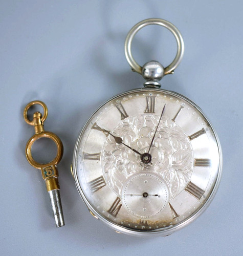 Antique silver pocket - silver, watch