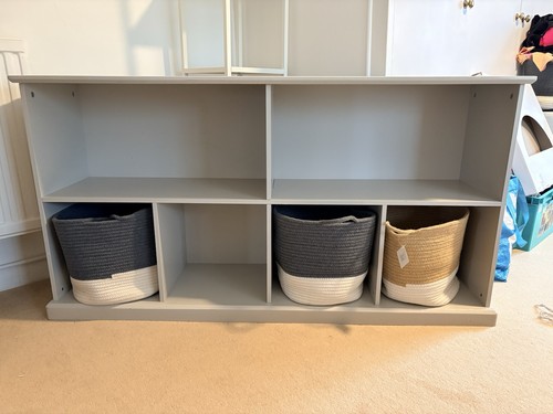 Grey toy storage unit - toy,