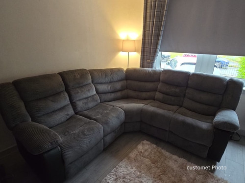 Grey fabric recliner - fabric, corner