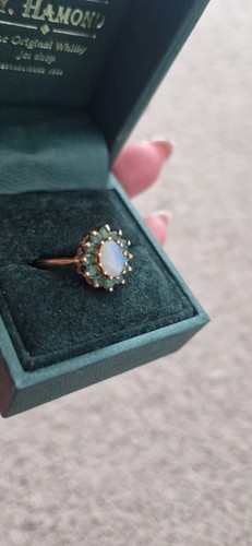 Vintage hamond 9ct - gold, opal