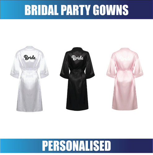 Personalised ladies satin - satin, robe