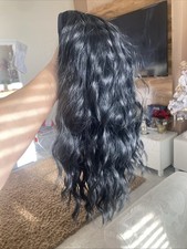 Synthetic Black Wavy Half Wig