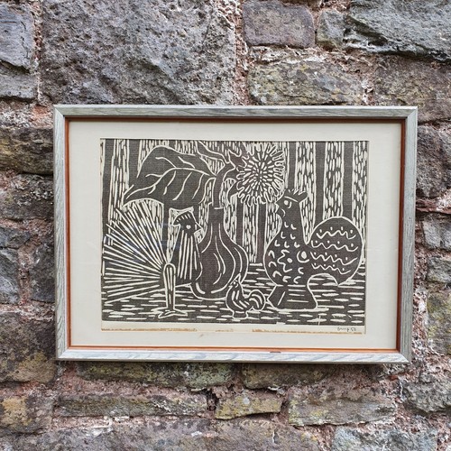 Original woodcut print by - original,