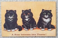 LOUIS WAIN Artist Signed Cat Kittens A Rose between two Thorns PC J Salmon 2483