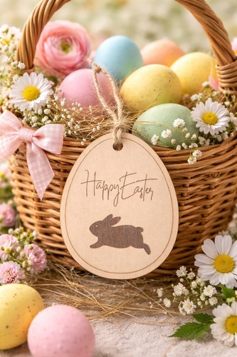 Beautiful wooden easter basket - easter,