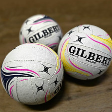 Gilbert Netball Match Balls - Pulse Ball Blue Yellow White Sz 5 - FREE P&P