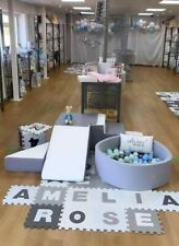 Steps & Slide White Grey Quality Soft Play Equipment Set Nursery Kids Toy Block