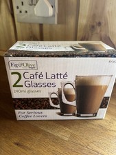 2 Latte Glasses Cappuccino Hot