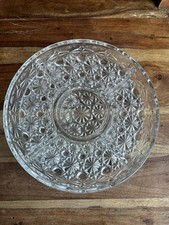 Vintage Crystal Glass Relish Dish Serving Bowl With 5 Sections 10" diameter