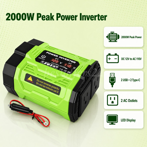 2000w lcd car power inverter - lcd,