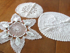 Set of 3 White Cotton Hand