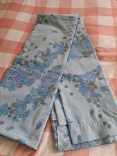 Dorma Blue Floral Bedding Double Flat Sheet Retro Vintage 1970s-1980s Cottage