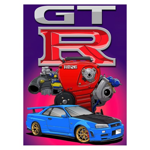 Rb26 engine poster - gt-r,