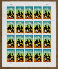 BLUEGRASS MUSIC US #5844 FOREVER STAMP SHEET GUITAR FIDDLE 5-STRING BANJO-SEALED