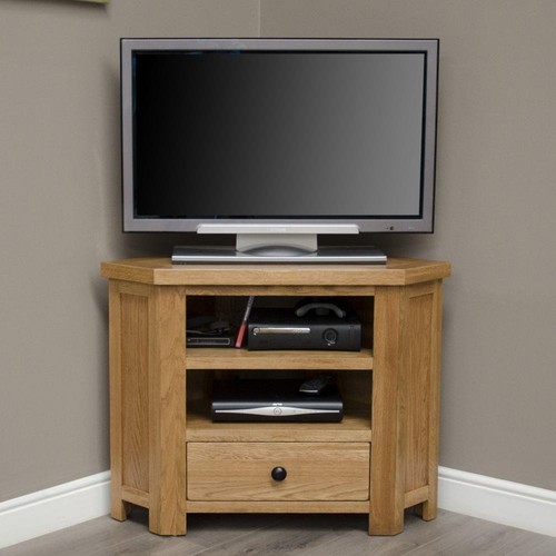 Solid oak corner television - oak,