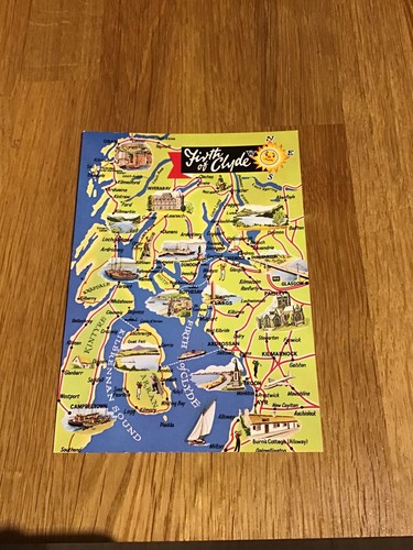 Firth clyde map postcard - firth,