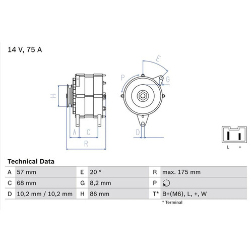 Bosch car alternator 12v fits - bosch,