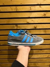 Adidas Neo Label Grey Blue Boys Mens Trainers Shoes Stripes UK 5