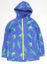 Joules Boys Blue Dinosaur Rain Coat Hooded Waterproof Jacket 8 Years