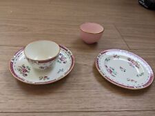 Chelson China Made For Harrods Tea Bowl Trio Pink Floral Vintage Plate Cake 