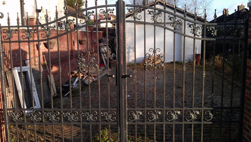 New wrought iron driveway - wrought,