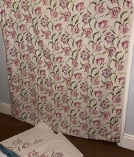 Sanderson Dancing Tulips / Pink Green Stripe Double Bedding Set Duvet Cover 2 PC