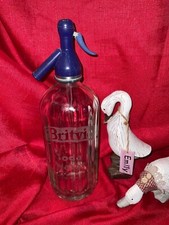 Vintage Retro Glass Etched Britvic Soda Water Bottle Syphon Chelmsford Essex