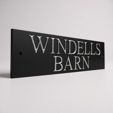 16”x4” Deep Engraved Natural Slate House Name Number Sign Plaque Any Name Font